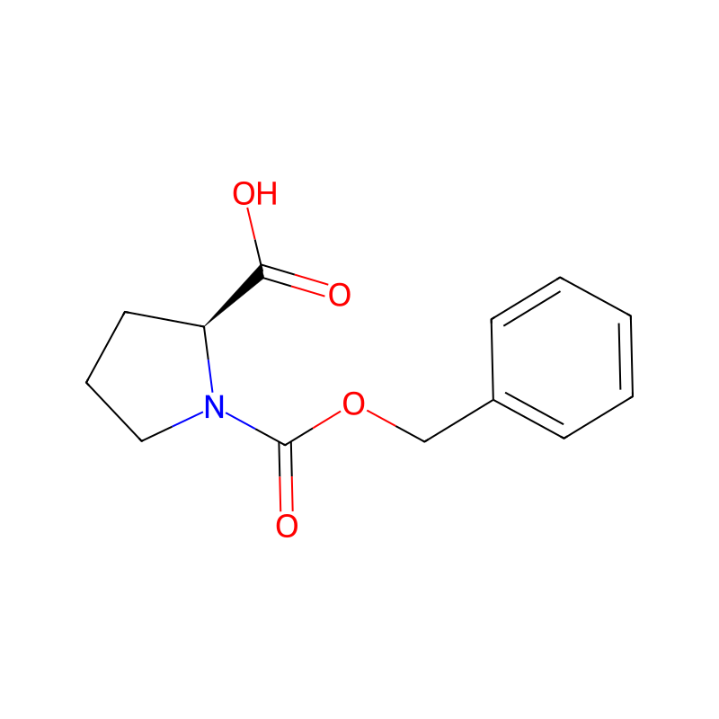 Benzyloxycarbonyl-L-proline 분자 구조식