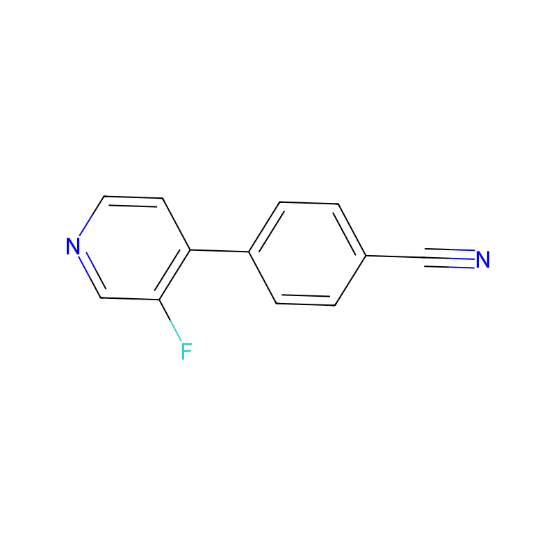 4-(3-Fluoropyridin-4-yl)benzonitrile 분자 구조식