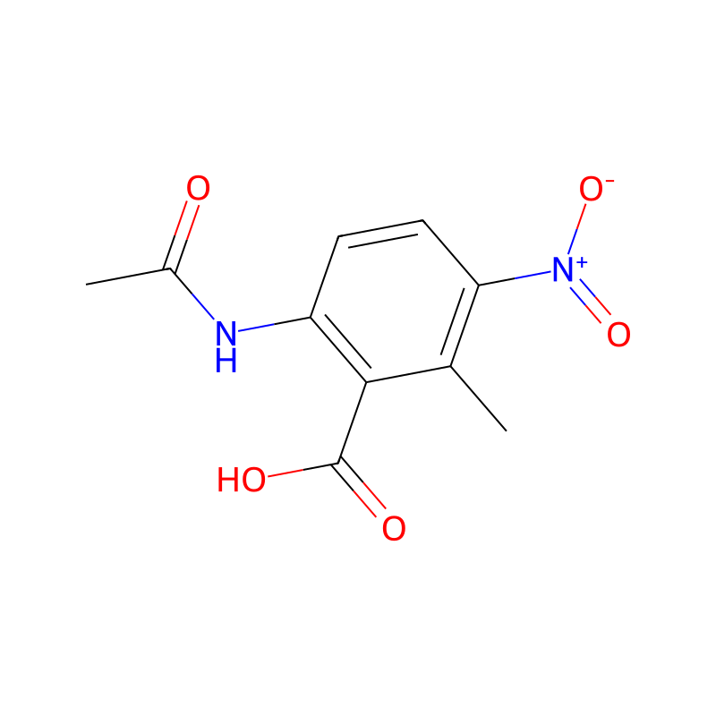 6-Acetylamino-2-methyl-3-nitro-benzoic acid molecular structure