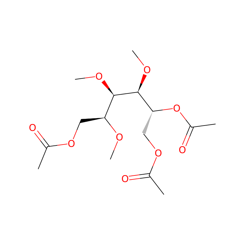 2-O,3-O,4-O-トリメチル-D-ガラクチトール1,5,6-トリアセタート の分子構造式