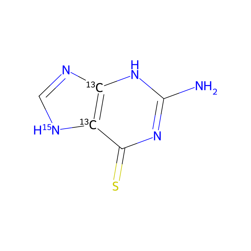 2-Amino-6-mercaptopurine-13C2,15N molecular structure