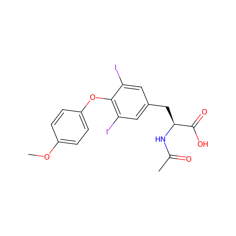 Levothyroxine Related Compound (2-Acetamido-3-(3,5-diiodo-4-(4-methoxyphenoxy)phenyl) Propanoic Acid) molecular structure