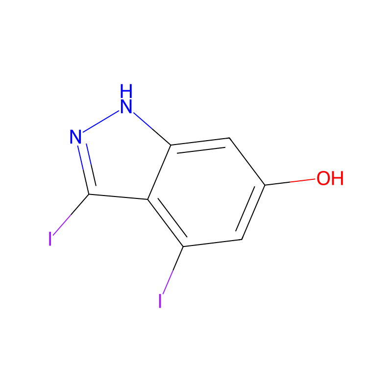 Molekülstruktur von 3,4-Diiodo-6-hydroxy-1H-indazole