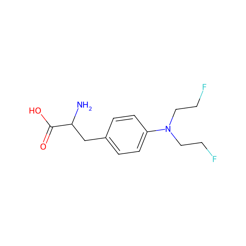 Alanine, 3-(p-(bis(2-fluoroethyl)amino)phenyl)- の分子構造式