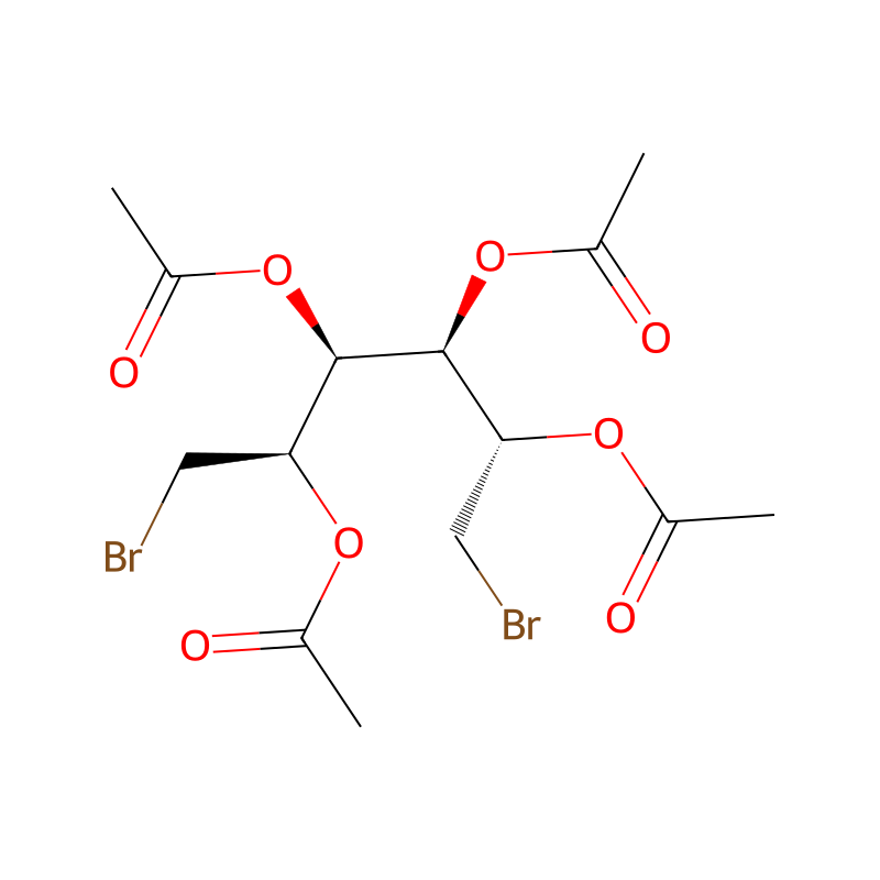1,6-ジブロモ-1,6-ジデオキシガラクチトール2,3,4,5-テトラアセタート の分子構造式
