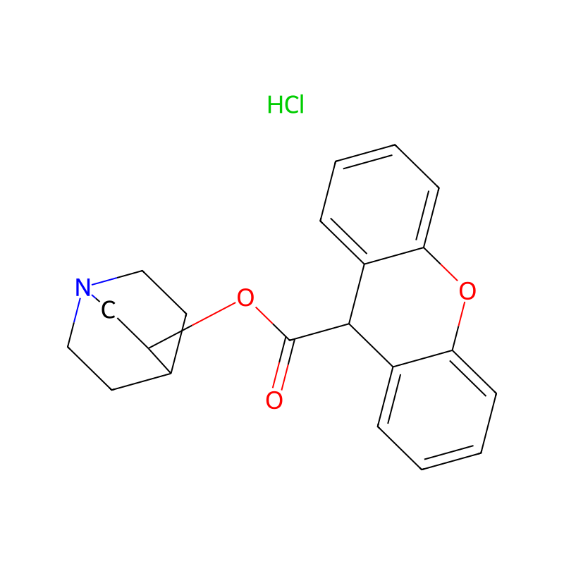 Xanthene-9-carboxylic acid, 3-quinuclidinyl ester, hydrochloride molecular structure