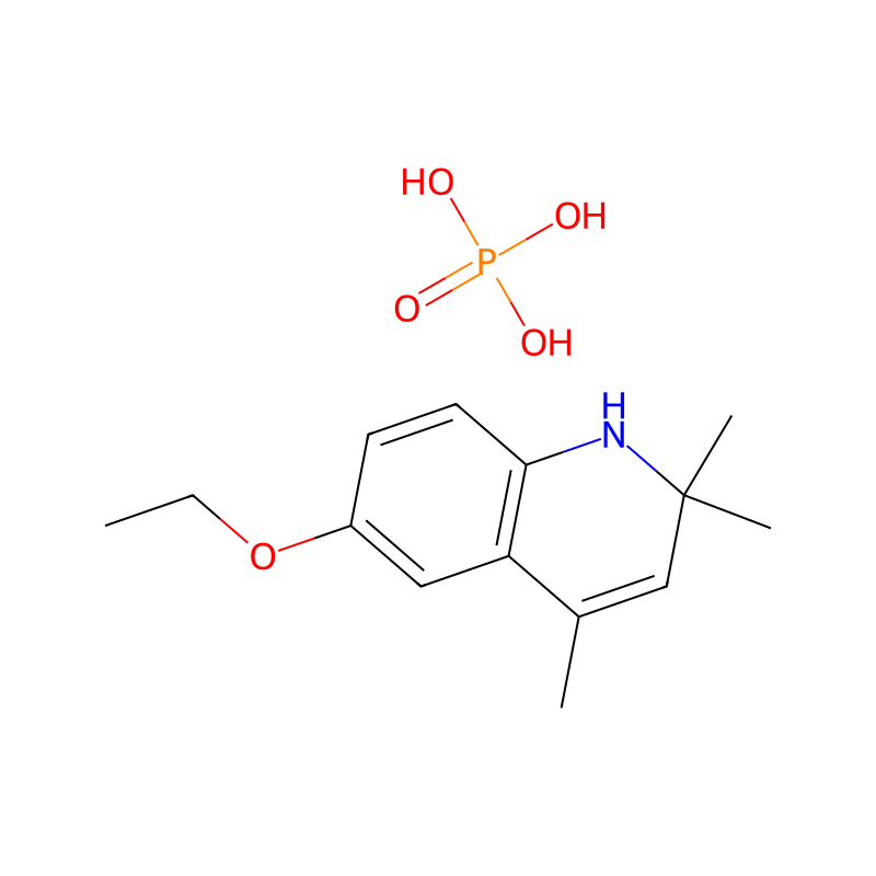 Quinoline, 6-ethoxy-1,2-dihydro-2,2,4-trimethyl-, phosphate (1:1) の分子構造式