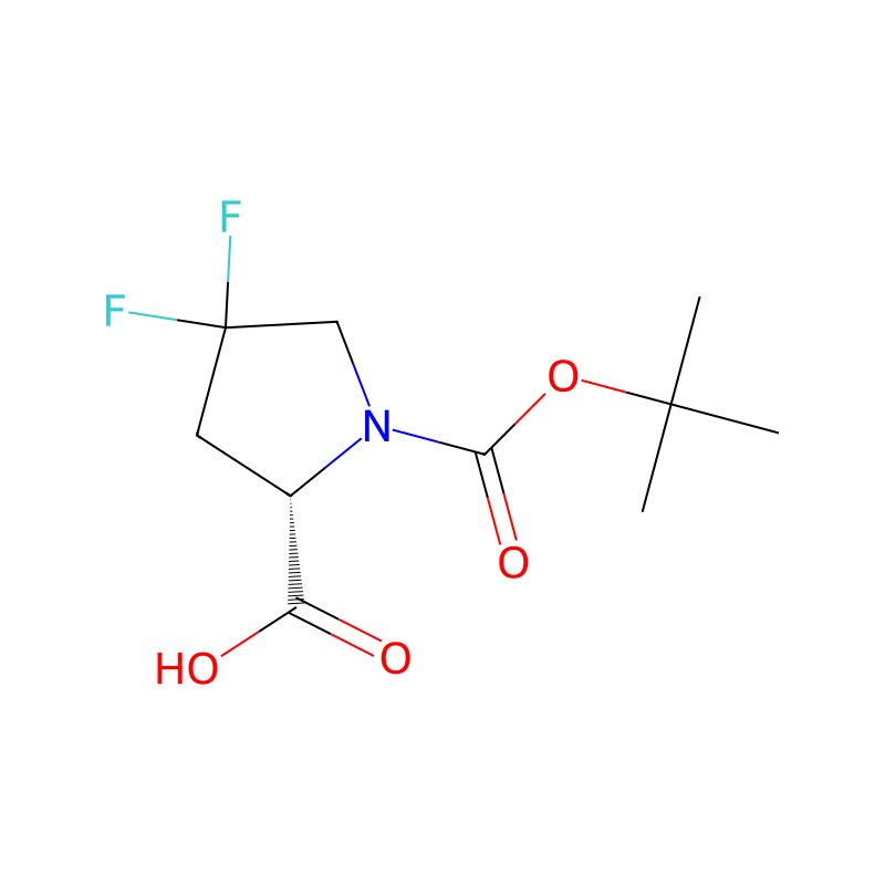 N-Boc-4,4-二氟-L-脯氨酸 分子结构式