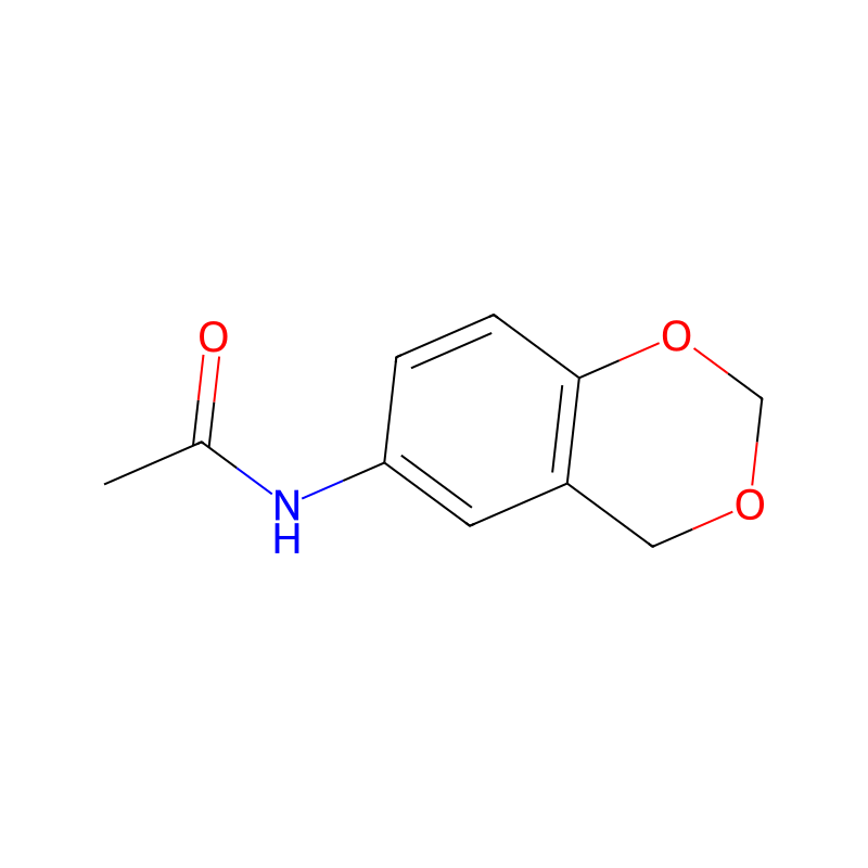 N-(4H-1,3-benzodioxin-6-yl)acetamide の分子構造式