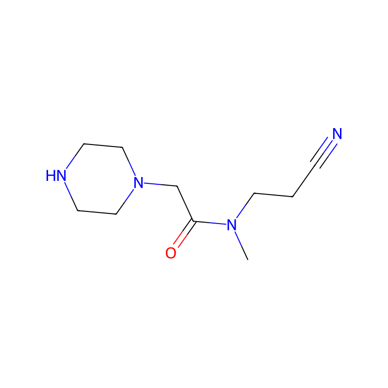 Molekülstruktur von N-(2-cyano-ethyl)-N-methyl-2-piperazin-1-yl-acetamide