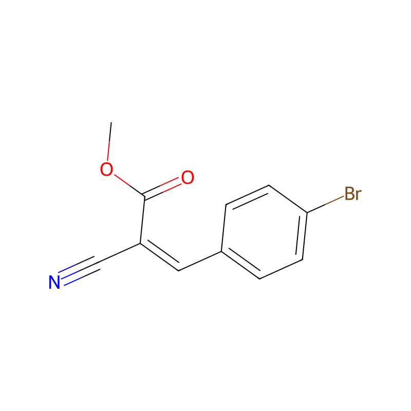 2-Propenoic acid, 3-(4-bromophenyl)-2-cyano-, methyl ester の分子構造式