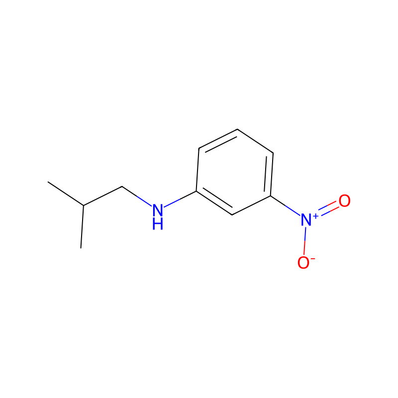 N-(2-Methylpropyl)-3-nitrobenzenamine の分子構造式