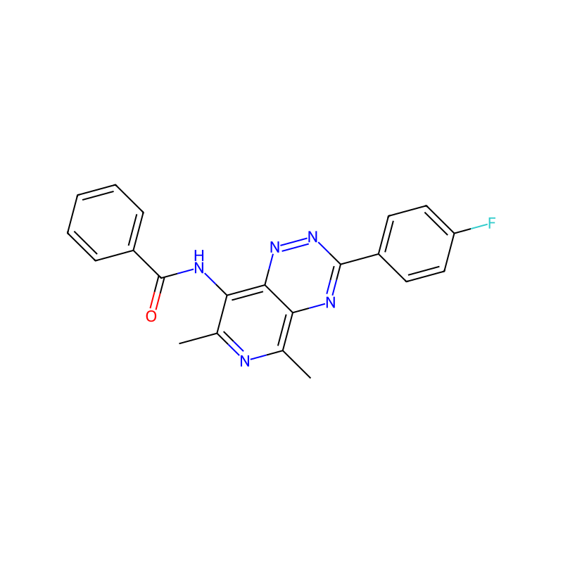 N-(3-(4-Fluoro-phenyl)-5,7-dimethyl-pyrido(3,4-e)(1,2,4)triazin-8-yl)-benzamide molecular structure