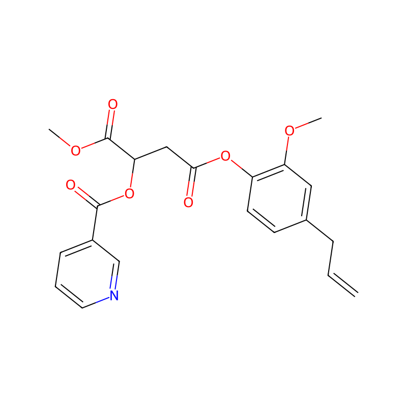 2-(Pyridine-3-carbonyloxy)-succinic acid 4-(4-allyl-2-methoxy-phenyl)ester 1-methyl ester 分子结构式