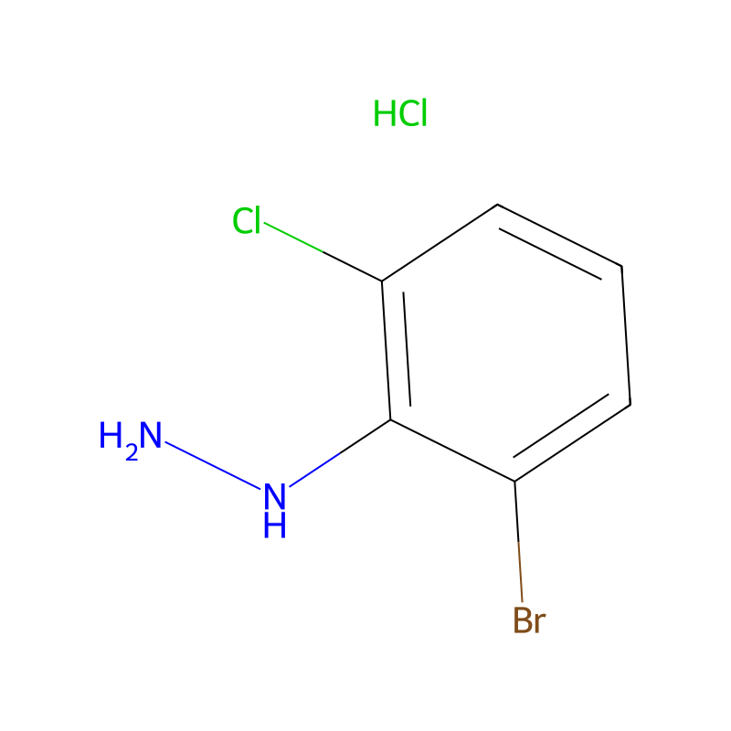 (2-Bromo-6-chlorophenyl)hydrazine hydrochloride 分子结构式