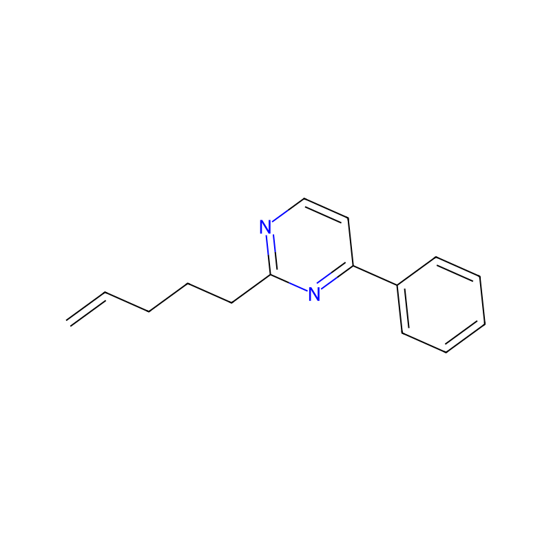 2-(4-Penten-1-yl)-4-phenylpyrimidine 분자 구조식