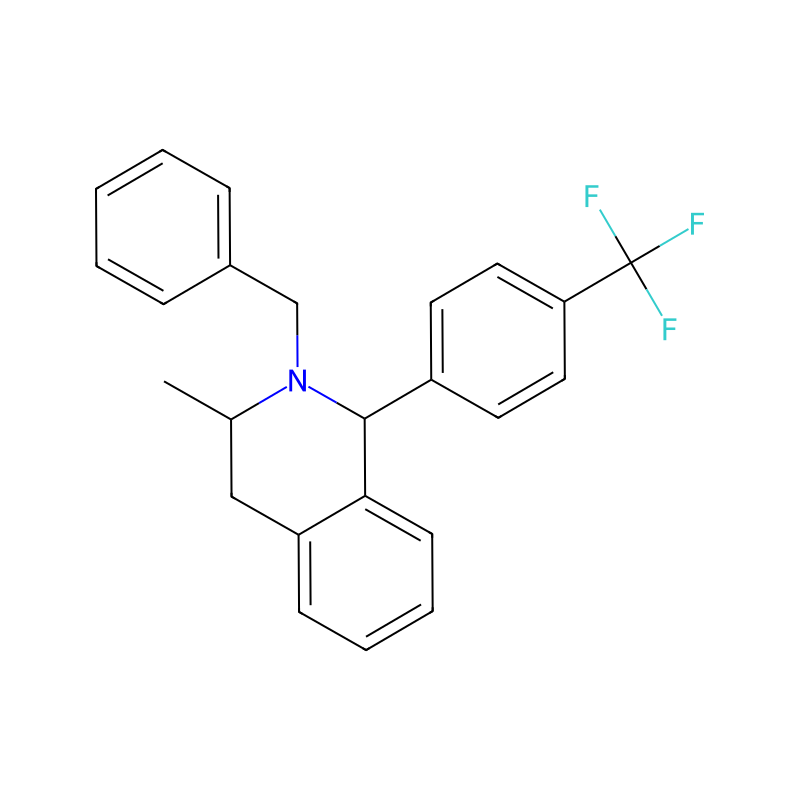 2-Benzyl-3-methyl-1-(4-(trifluoromethyl)phenyl)-1,2,3,4-tetrahydroisoquinoline 분자 구조식