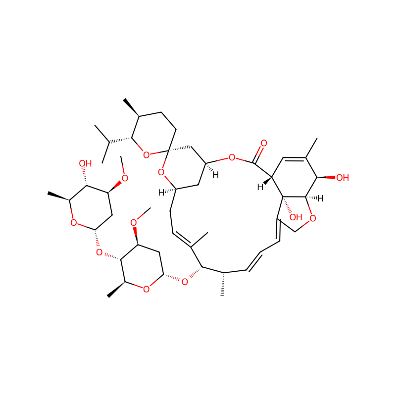 Avermectin A1a, 5-O-demethyl-25-de(1-methylpropyl)-22,23-dihydro-25-(1-methylethyl)- molecular structure