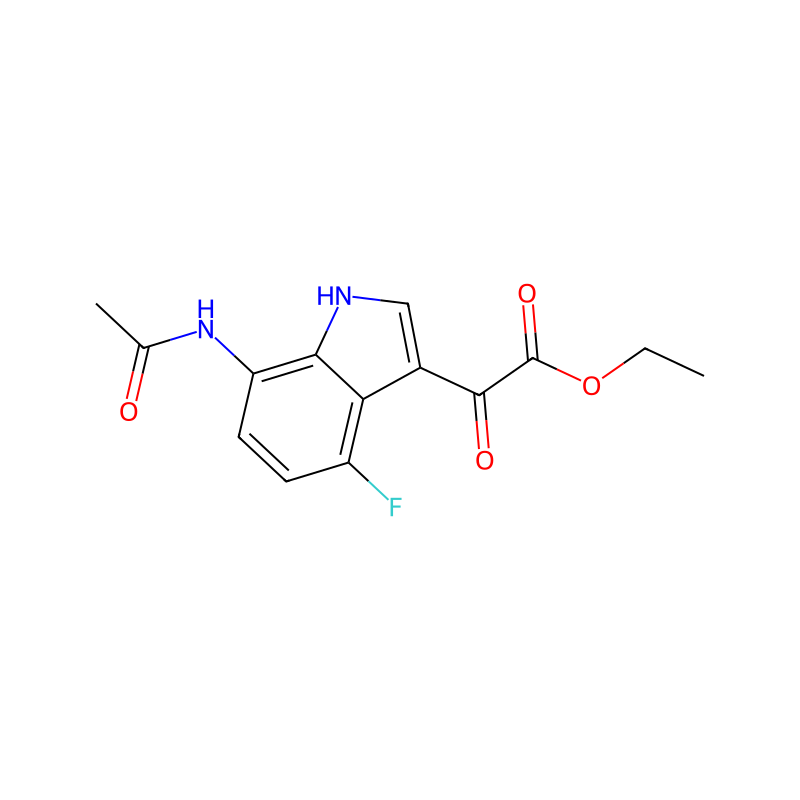 ethyl 2-(7-acetamido-4-fluoro-1H-indol-3-yl)-2-oxoacetate molecular structure