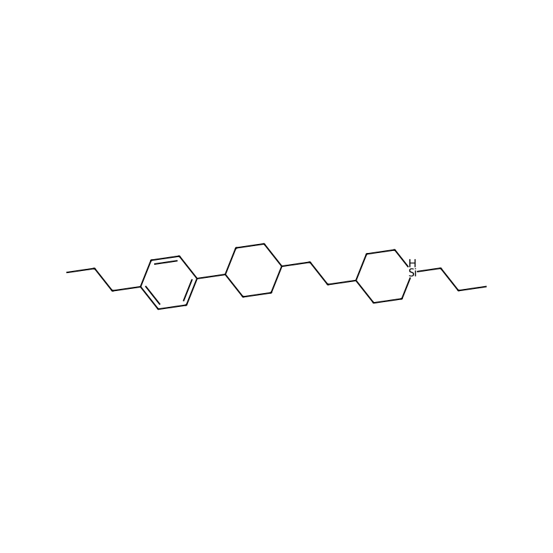 trans-4-(2-(trans-4-(p-n-Propylphenyl)cyclohexyl) ethyl)-1-n-propyl-1-silacyclohexane の分子構造式