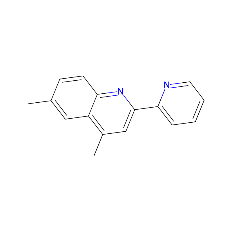 4,6-Dimethyl-2-(pyridin-2-yl)quinoline の分子構造式