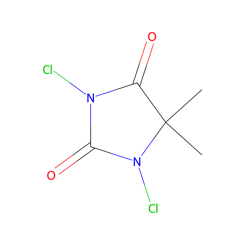 1,3-Dichloro-5,5-dimethylhydantoin molecular structure