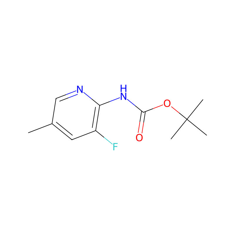 tert-butyl N-(3-fluoro-5-methyl-2-pyridinyl)carbamate molecular structure
